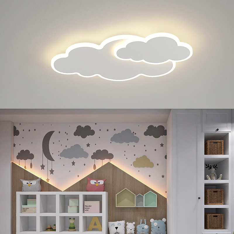 Hot Selling Modern White Nursery Kid Room Lighting For Room Boys Girls Bedroom Flush Mount Ceiling Lamp Clouds LED Ceiling Light