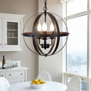 Vintage Pendant Hanging Lamp Restaurant Living Room Interior Decoration Light Flush Mount Retro Fixture Candle Stick Chandelier