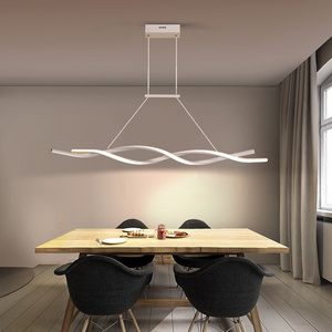 Modern Table Dining Room Kitchen Bar Minimalist Pendant Lamp Home Decor Lighting Black White Fixtures LED Ceiling Chandelier