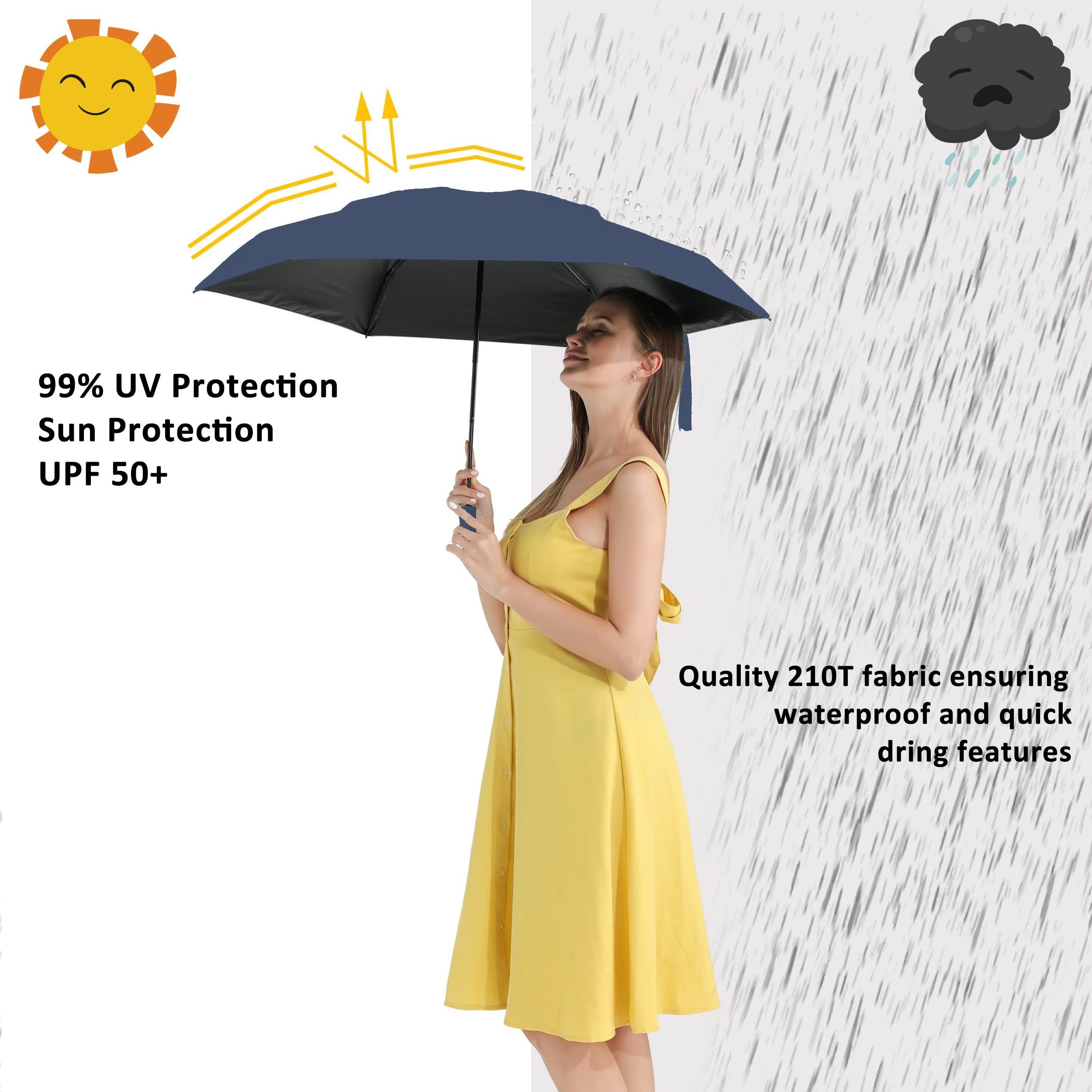 Wholesale Automatic Customized Full Printing Portable Waterproof Rain And Sun Umbrella For Golf Anti-UV Mni Umbrella