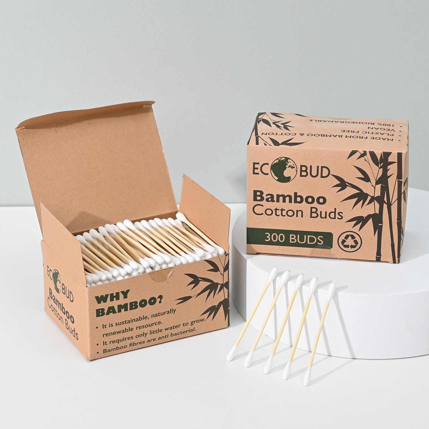 Eco-Friendly Bamboo Cotton Buds Biodegradable Makeup Wood Cotton Swabs Cotton Sticks Ears Buds For Health Care Cleaning Tool