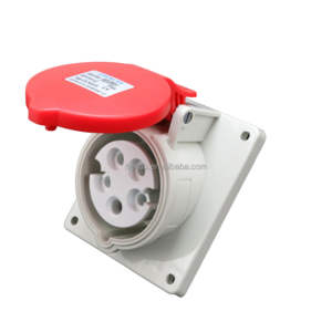 manufacturer's price 3pin waterproof and dustproof 16A 32A IP44 3P+E+N Angle Panel mounted socket