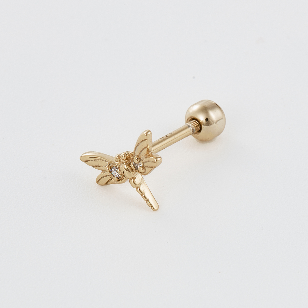 2022 Hele Jewelry High Quality Wholesale Jewelry Gold Plated 925 Sterling Silver Zircon And Dragonfly Pattern Design Piercing