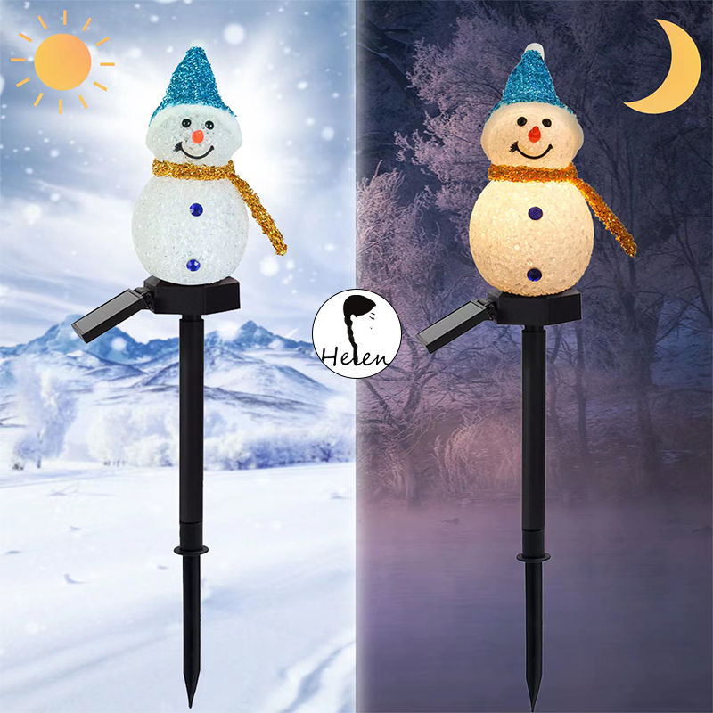 Solar powered snowman lights Christmas Day decoration atmosphere lights Outdoor courtyard LED lawn floor lights