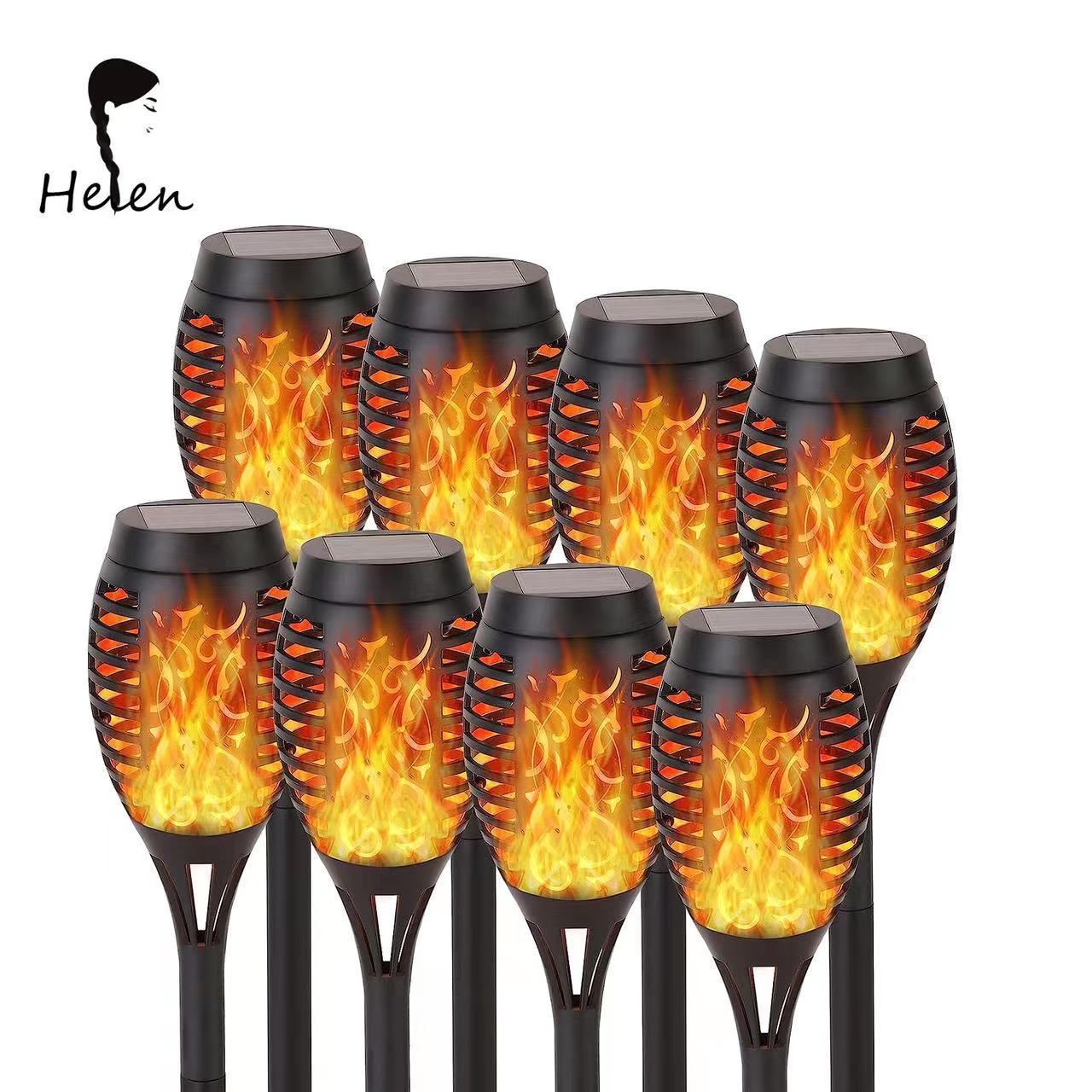 Halloween Decorations Outdoor with Flickering Flame Waterproof, Mini Solar Torch Landscape Halloween Lights for Outside