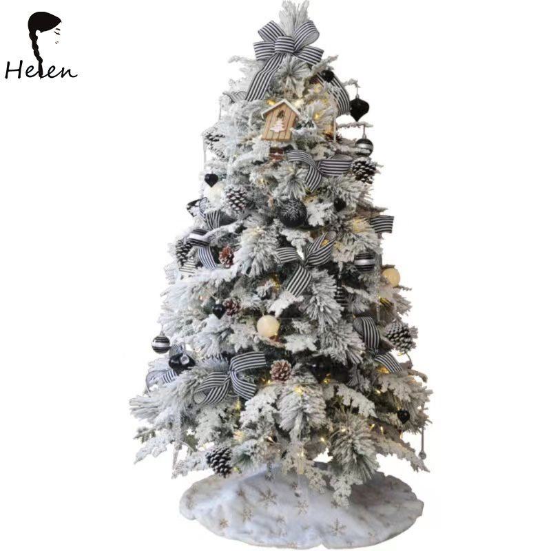 Desktop Flocked Christmas tree, snow flocking little pink artificial tree with wooden