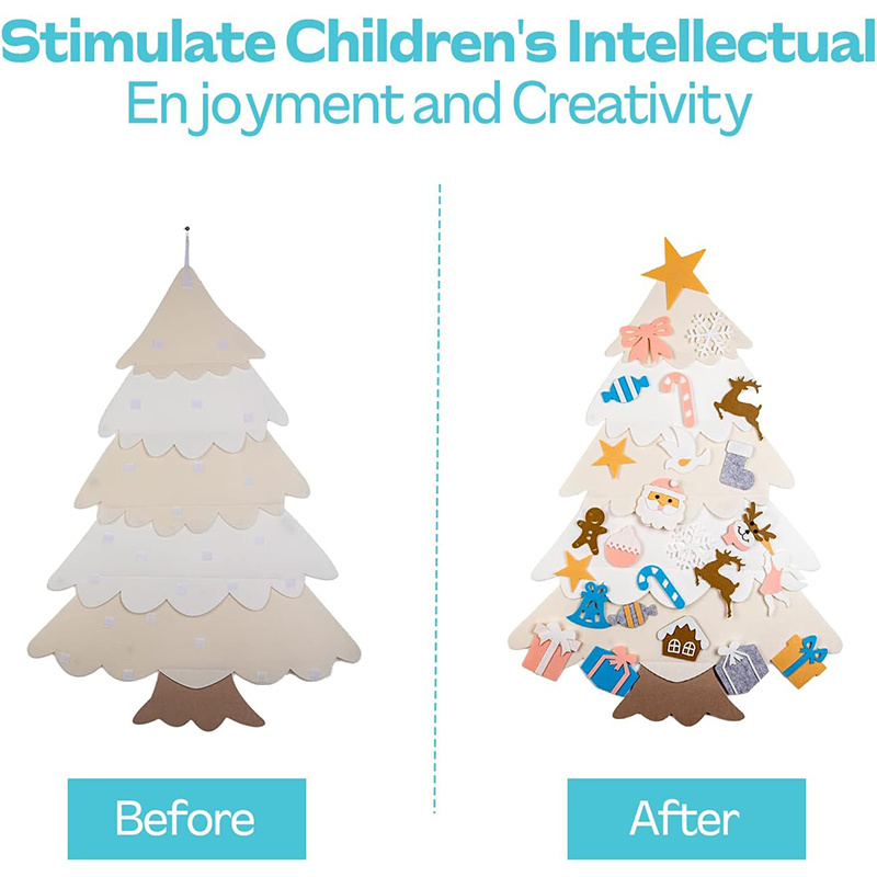 Factory Hot Selling Children's DIY Crafts Detachable and Reusable Children's Felt Christmas Tree Wall Decal