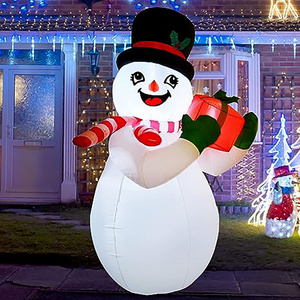 Christmas Inflatables Snowman with a Box Blow Up Yard Decorations Clearance with Lights Built-in or Xmas Holiday Party Indoor