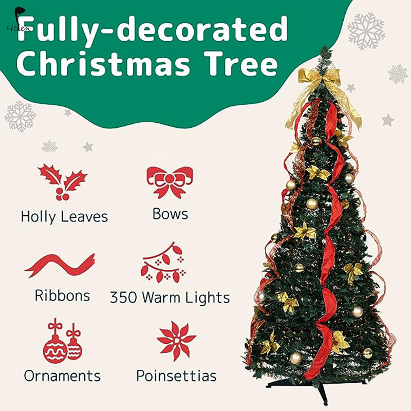 Helen discount in limited time 7.5ft Pre-Lit Snow Flocked Decor Artificial led lights christmas tree With 1240 Branch Tips