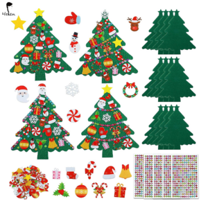 Four Seasons Hot Selling Removable and Reusable Children's Felt Christmas Tree Wall Decal Suitable for Christmas Gifts