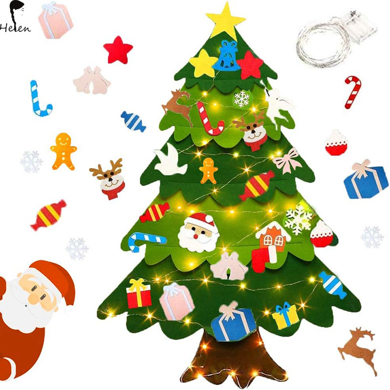 Helen High quality felt Christmas tree, detachable Christmas decorations, wall decorations for Christmas tree gifts