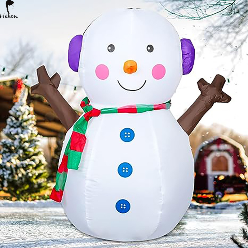 Christmas Inflatables Snowman with a Box Blow Up Yard Decorations Clearance with Lights Built-in or Xmas Holiday Party Indoor