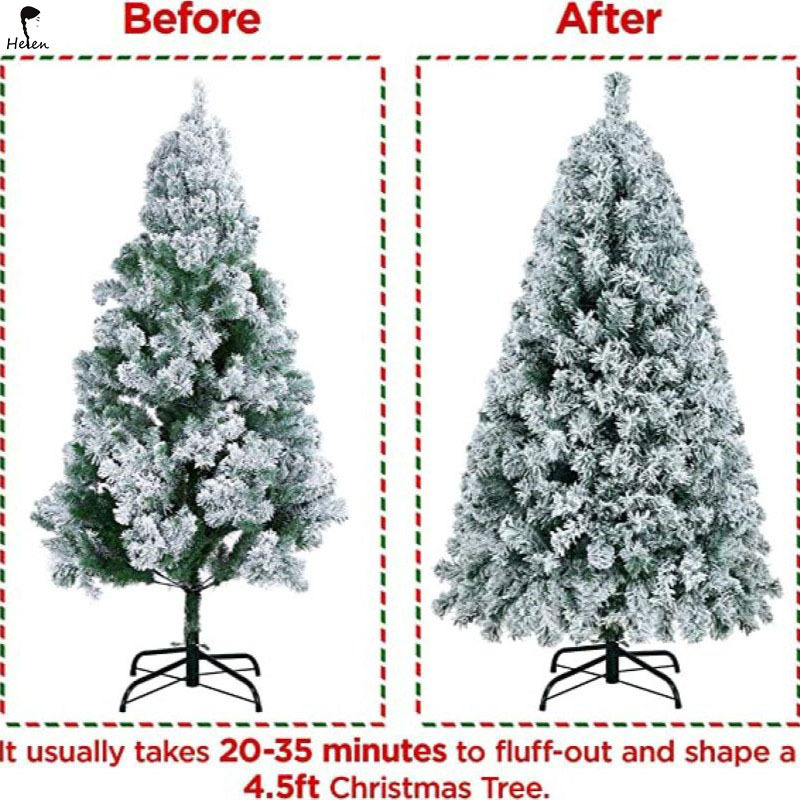 Helen New design Christmas Tree Branch Flocking Spray White Tree Plus Pine Cone Decoration Christmas Tree Big Xmas