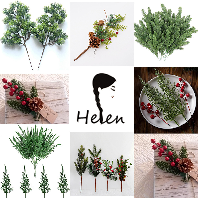 Helen hot-selling artificial pine needles branches artificial cedar sprigs for Christmas embellishing and home garden decoration