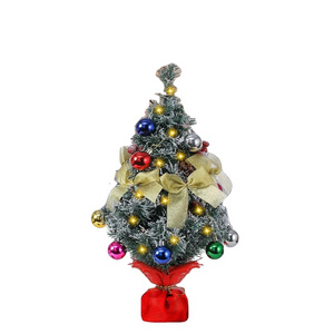 22 "Christmas Tree Snow flocking table top Christmas tree Small Christmas tree battery with LED light string decorations