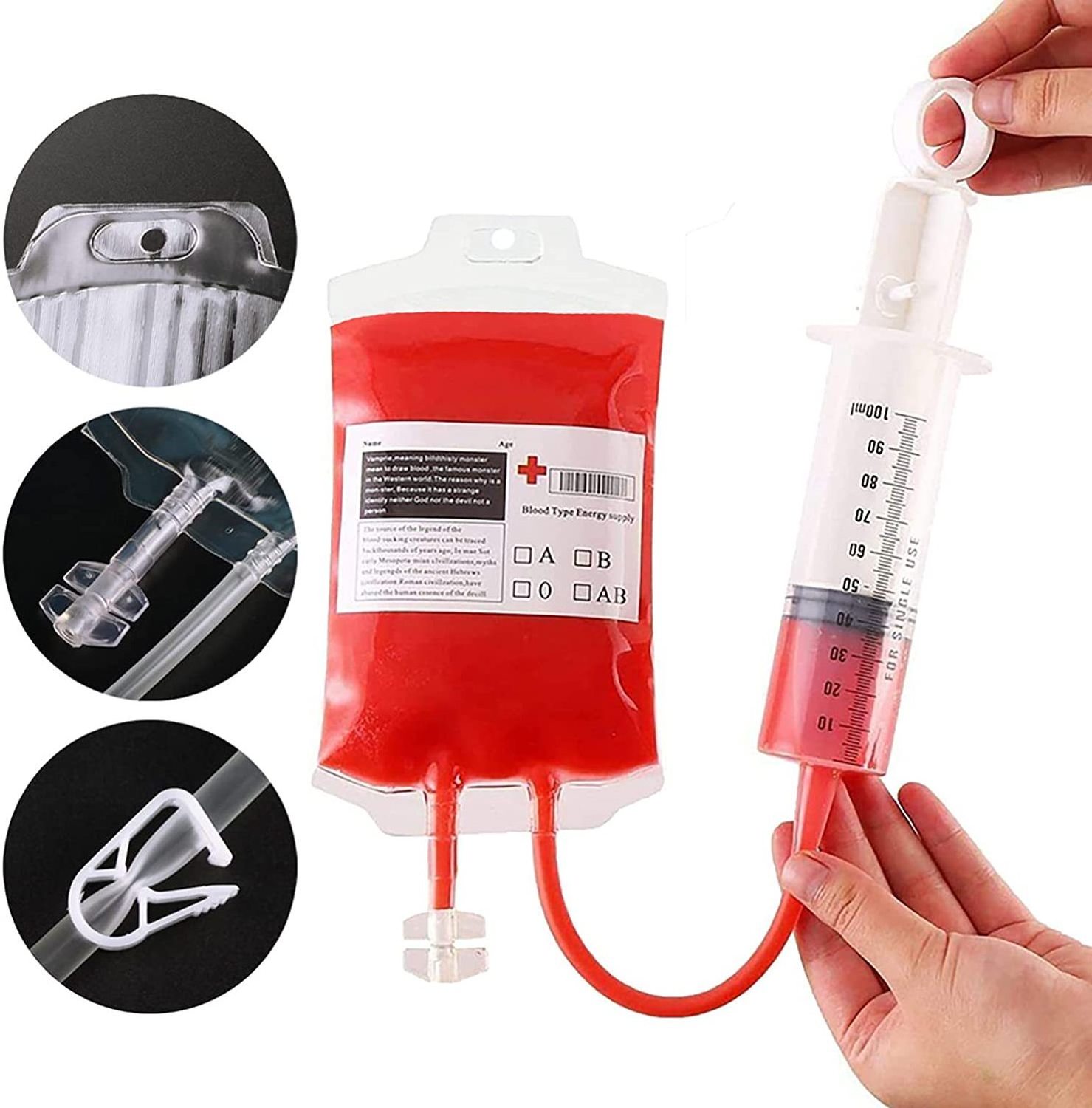 Wholesale Halloween Drinking Container Blood Bag party gift box Halloween zombie party decorations