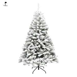 Helen Super holiday Flocked Christmas Trees Unlit White Snow Spray Flocking Christmas Tree Premium Encrypted PVC Artificial