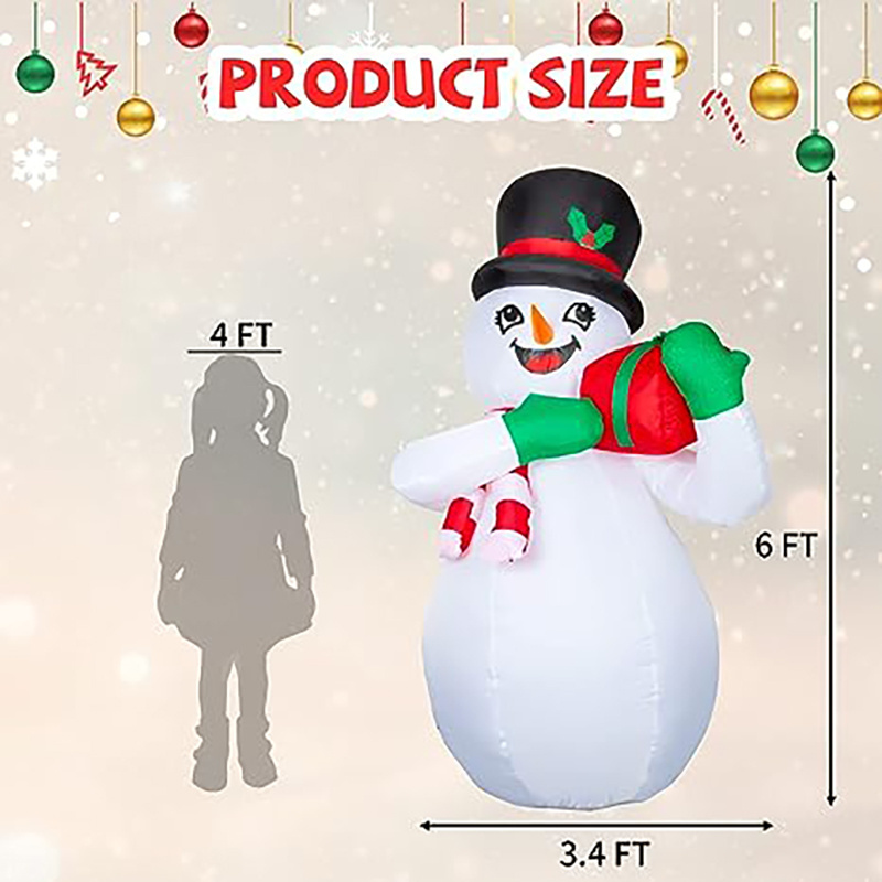 Christmas Inflatables Snowman with a Box Blow Up Yard Decorations Clearance with Lights Built-in or Xmas Holiday Party Indoor