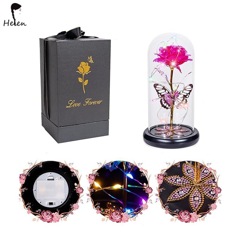 Helen Eternal Flower Led Lamp Rose Lamp Romantic Atmosphere Lamp Couple Gift Luminous And Colorful Light Flower Light