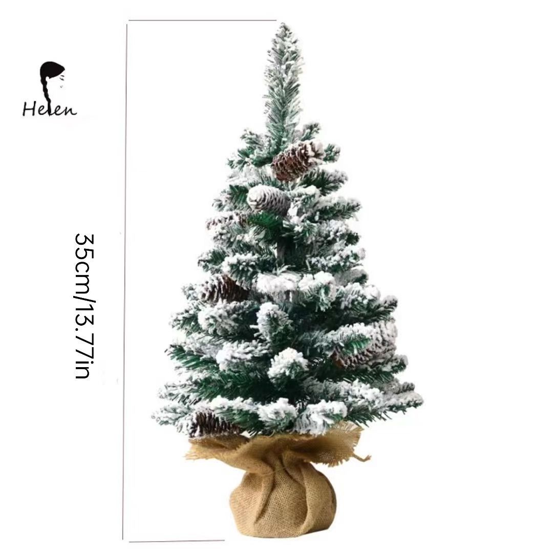 Mini Christmas Tree with snow frosted Christmas tree sisal tree suitable for tabletop decorative crafts