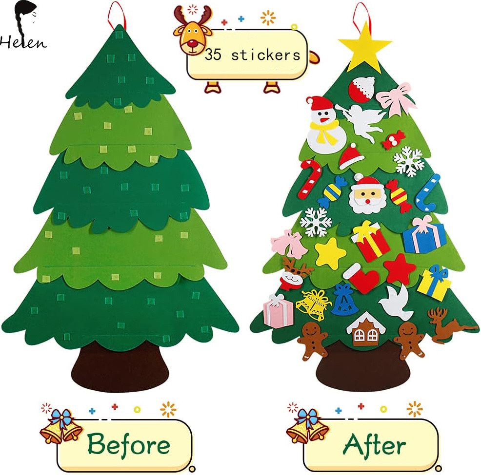 Helen High quality felt Christmas tree, detachable Christmas decorations, wall decorations for Christmas tree gifts