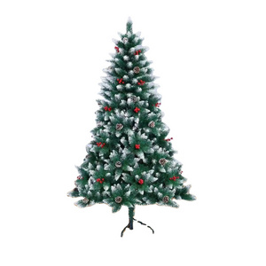 New Snow flocked Christmas tree with wooden base, wooden base mini Christmas tree suitable for Christmas decorations