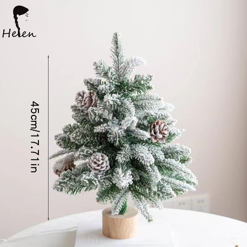 The Christmas small flocking tree is a Mini Christmas tree with drooping pink branches, which is beautifully decorated