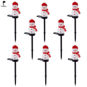 Solar powered snowman lights Christmas Day decoration atmosphere lights Outdoor courtyard LED lawn floor lights