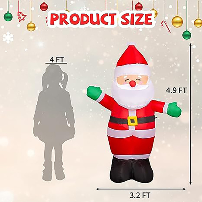 Christmas Inflatables Santa Claus with Gifts Bag, Built-in LED Lights Holiday Blow up Yard Decoration Clearance Customized