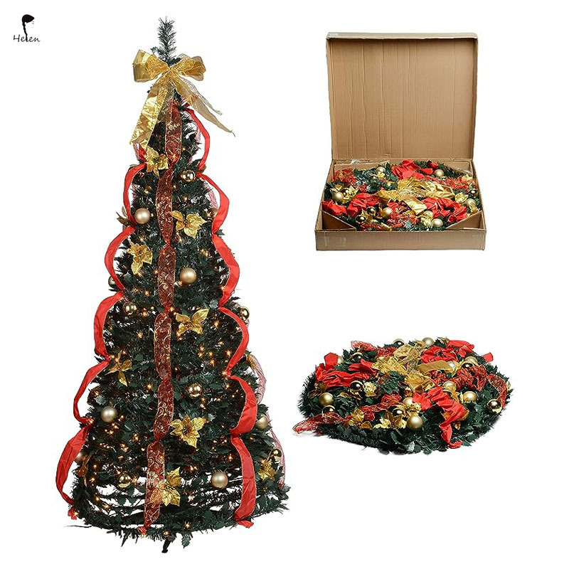 Helen discount in limited time 7.5ft Pre-Lit Snow Flocked Decor Artificial led lights christmas tree With 1240 Branch Tips