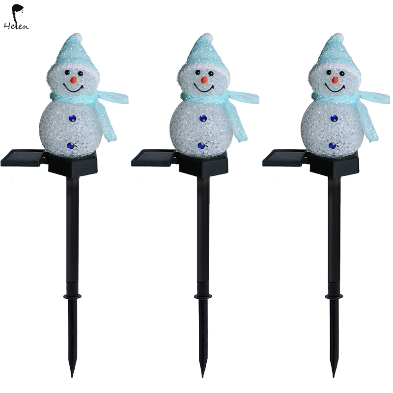 Cross border solar powered snowman ground lamp Christmas courtyard decoration, outdoor garden atmosphere courtyard landscape