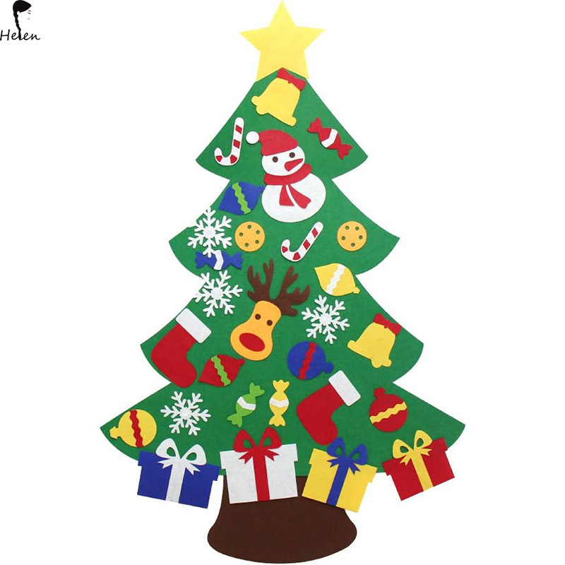 Factory Hot Selling Children's DIY Crafts Detachable and Reusable Children's Felt Christmas Tree Wall Decal