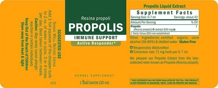 Private Label Hot Sale Natural Supplement For Immune System Support Herb Pharm Propolis Extract Propolis liquid