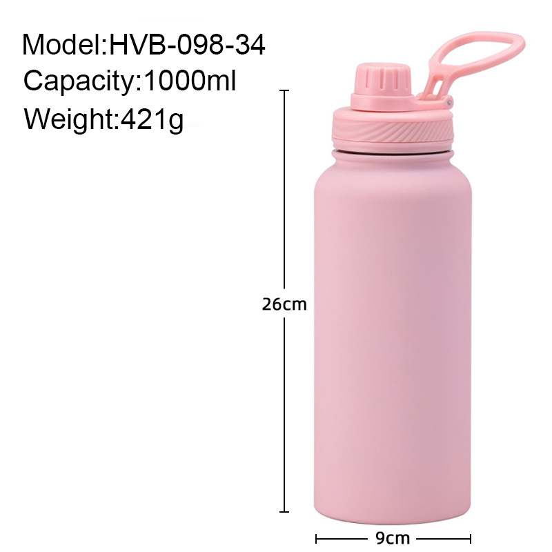 Wide Mouth OEM/ODM GYM Water Bottle 32oz/1L Food Grade Stainless Steel Insulated Water Bottle With Spout Lid