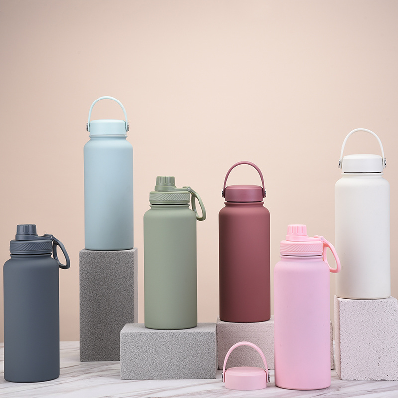 Wide Mouth OEM/ODM GYM Water Bottle 32oz/1L Food Grade Stainless Steel Insulated Water Bottle With Spout Lid