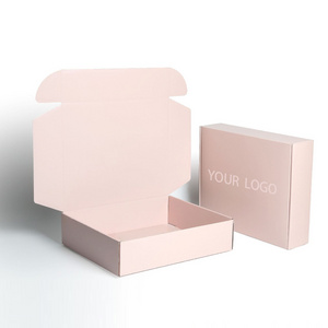 Custom Logo Wholesale Luxury Packaging Printed Shoe Mailer Box Pink Colored Small Corrugated Clothing Shipping Boxes