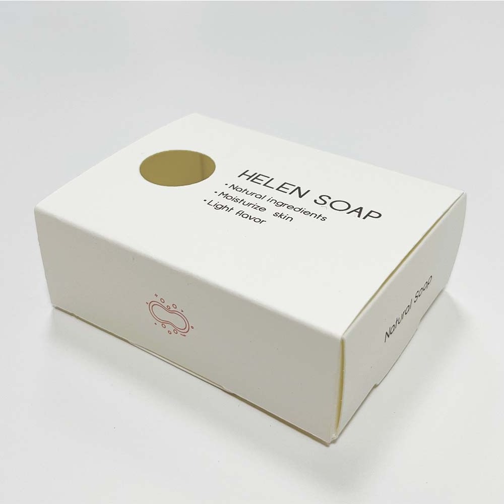 Factory Low moq OEM Cheap White Natural Soap Paper Boxes Packaging Recyclable Gift Paper Box For Home Made With Window