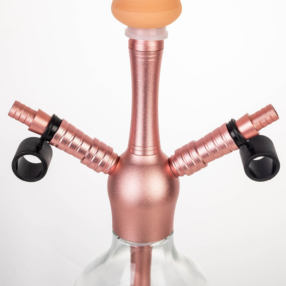 New Arrival Wholesale Good Quality Pink Glass Metal Shisha Hookah Set Bottle Glass Shisha Hookah