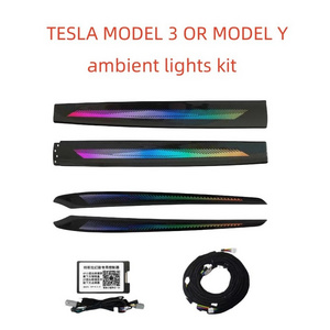 Interior Car Ambient Light Center Console Dashboard Touch Panal Control Door LED Atmosphere Light For Tesla Model 3/Y LHD