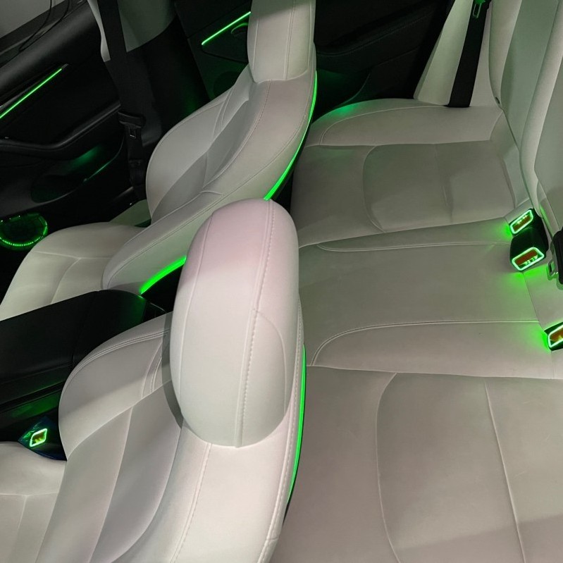 2023 The most popular custom light car seat belt buckle glowing LED car ambient light for Tesla model 3