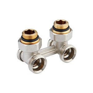 HELERO HT 100-0466 plated nickel H type brass foot  valve brass radiator valve for floor heating system