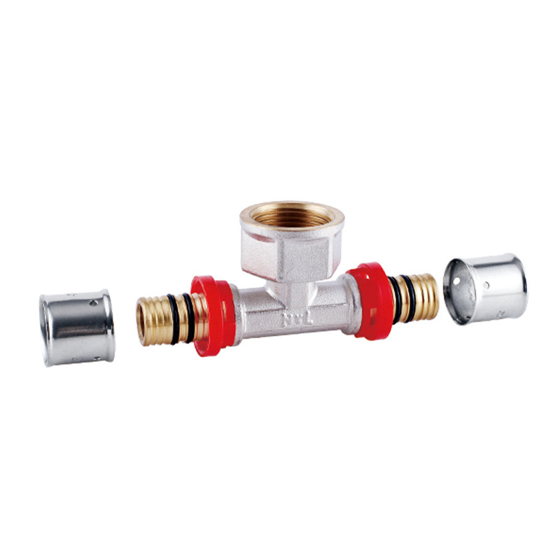 Premium brass press fittings for PEX-AL-PEX pipes Customizable options Nickel-plated variants for durability