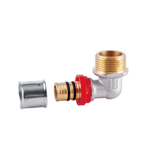 Durable PEX & brass press fittings for PEX-AL-PEX pipes Reliable & high-quality Choose nickel-plated options for longevity