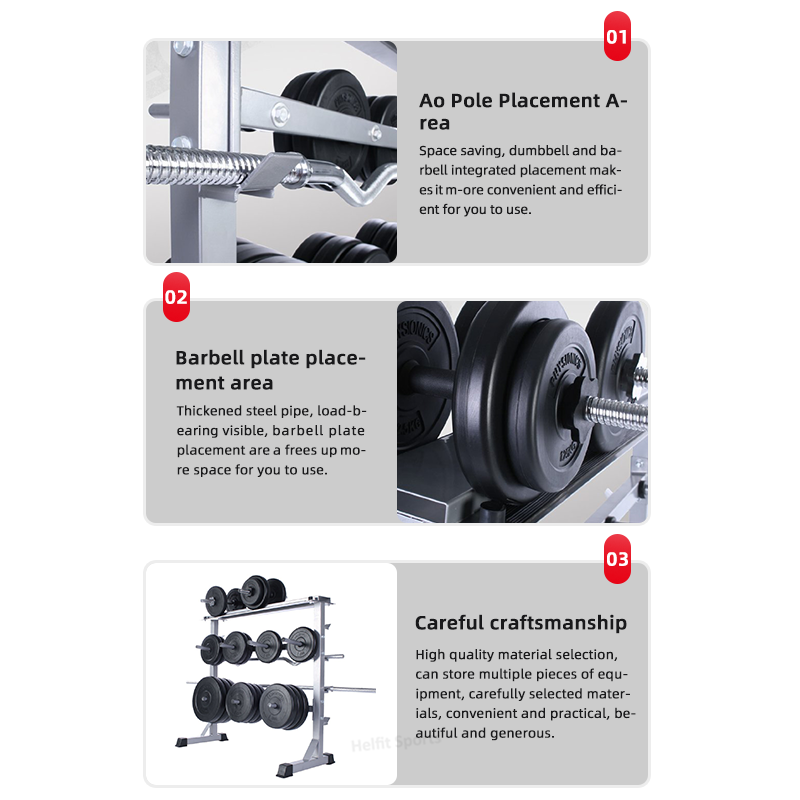 Weight plate stand weight rack storage barbell bars and dumbbells solid steel construction Rack