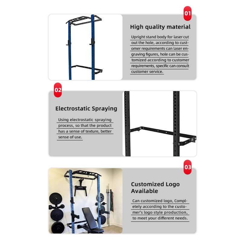 Gym Fitness Equipment Wall folding back wall mount squat rack with Pull Up Bar Space Saving