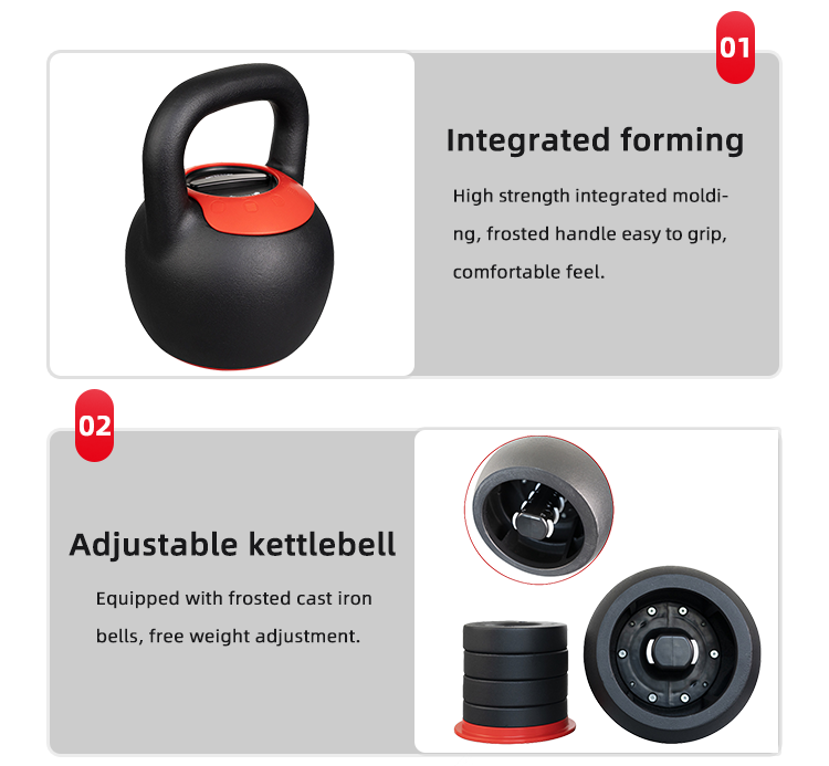 Gym Training Equipment Fitness Custom Powder Coated Cast Iron Adjustable Kettlebell