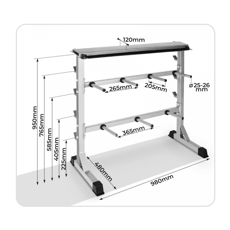 Weight plate stand weight rack storage barbell bars and dumbbells solid steel construction Rack