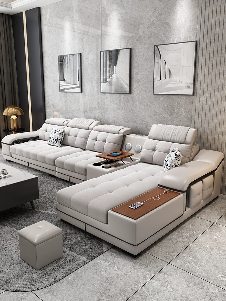 ATUNUS Modern leather sectional modular sofa couch set living room furniture modern design couch luxury u shape sofa