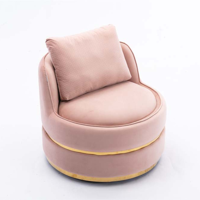 Nordic Luxury Pink Lazy Sofa Swivel Barrel Chair Bean Bag Chair Bedroom Balcony Leisure Living Room Chair Modern Design 1 Set