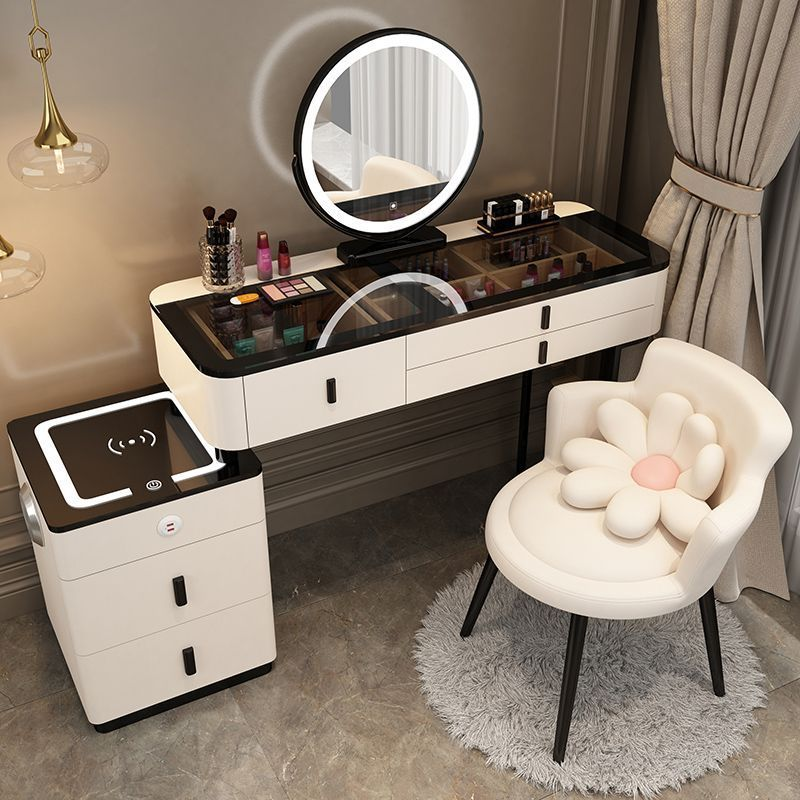 ATUNUS Nordic Smart Dresser Wireless Charging Light Bedroom Makeup Vanities Table Multi-functional Princess Dressing Table